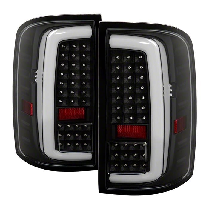 Sierra 1500 LED Tail Lights; Black Housing; Clear Lens (1418 Sierra