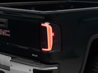 LED Tail Lights; Black Housing; Clear Lens (14-18 Sierra 1500 w/ Factory Halogen Tail Lights)