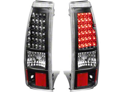 LED Tail Lights; Black Housing; Clear Lens (03-06 Sierra 1500 Fleetside)