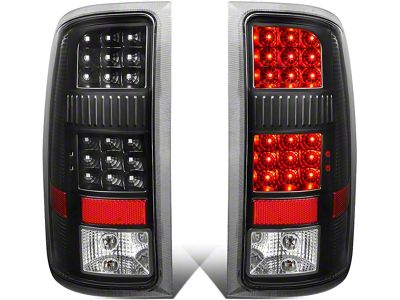 LED Tail Lights; Black Housing; Clear Lens (07-13 Sierra 1500)