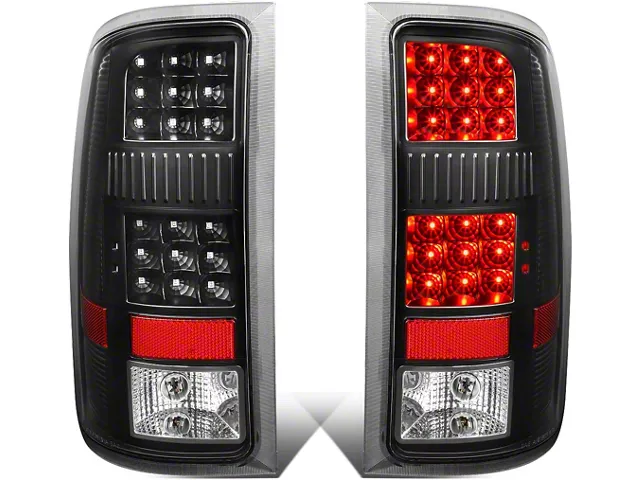 LED Tail Lights; Black Housing; Clear Lens (07-13 Sierra 1500)