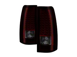 LED Tail Lights; Black Housing; Red Smoked Lens (99-06 Sierra 1500 Fleetside)