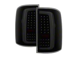 LED Tail Lights; Black Housing; Smoked Lens (14-18 Sierra 1500 w/ Factory Halogen Tail Lights)