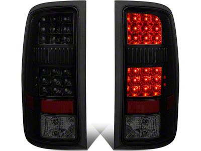 LED Tail Lights; Black Housing; Smoked Lens (07-13 Sierra 1500)