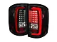 Red Bar LED Tail Lights; Black Housing; Clear Lens (14-18 Sierra 1500 w/ Factory Halogen Tail Lights)