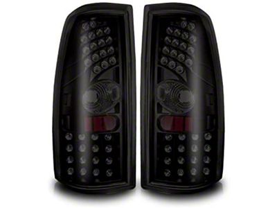 LED Tail Lights; Black Housing; Smoked Lens (99-03 Sierra 1500 Fleetside)