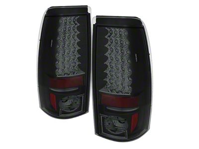 LED Tail Lights; Black Housing; Smoked Lens (99-02 Sierra 1500 Fleetside)