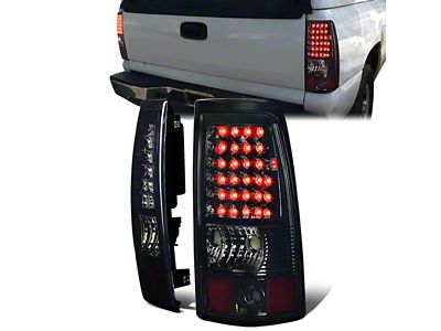 LED Tail Lights; Chrome Housing; Smoked Lens (03-06 Sierra 1500 Fleetside)