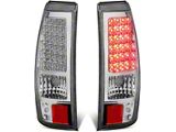 LED Tail Lights; Chrome Housing; Clear Lens (03-06 Sierra 1500 Fleetside)
