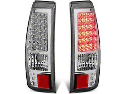 LED Tail Lights; Chrome Housing; Clear Lens (03-06 Sierra 1500 Fleetside)