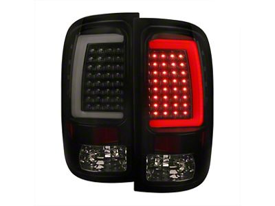 LED Tail Lights; Gloss Black Housing; Smoked Lens (07-13 Sierra 1500)