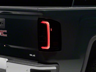 LED Tail Lights; Jet Black Housing; Clear Lens (14-18 Sierra 1500 w/ Factory Halogen Tail Lights)