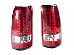 LED Tail Lights; Chrome Housing; Red/Clear Lens (04-06 Sierra 1500 Fleetside)