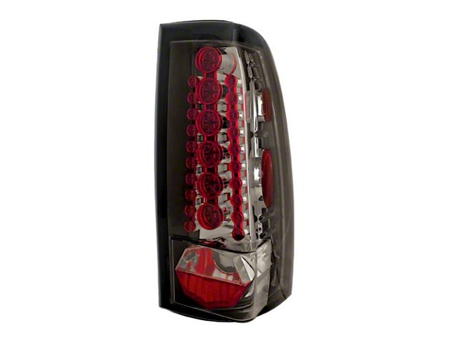 LED Tail Lights; Chrome Housing; Platinum Smoked Lens (99-05 Sierra 1500 Fleetside)
