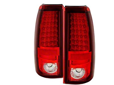 LED Tail Lights; Black Housing; Red Clear Lens (03-06 Sierra 1500 Fleetside)