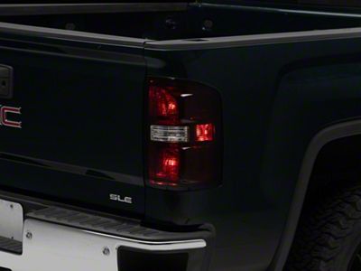 LED Tail Lights; Red Housing; Smoked Lens (14-18 Sierra 1500 w/ Factory Halogen Tail Lights)