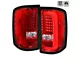 LED Tail Lights; Chrome Housing; Red Lens (14-18 Sierra 1500 w/ Factory Halogen Tail Lights)