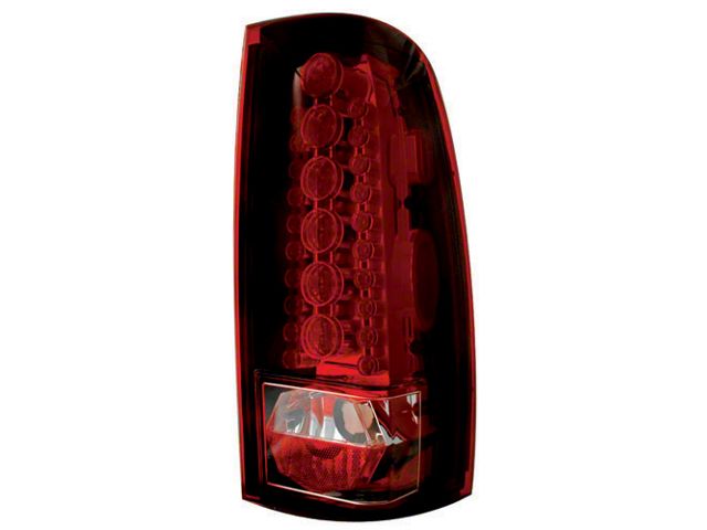 LED Tail Lights; Chrome Housing; Ruby Red Lens (99-05 Sierra 1500 Fleetside)
