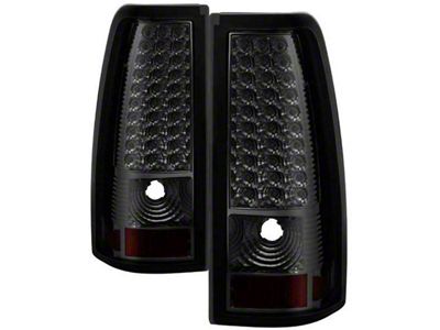 LED Tail Lights; Chrome Housing; Smoked Lens (99-06 Sierra 1500 Fleetside)