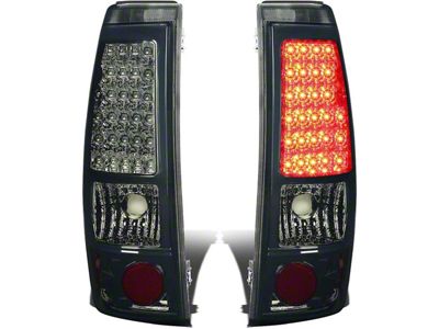 LED Tail Lights; Chrome Housing; Smoked Lens (99-03 Sierra 1500 Fleetside)