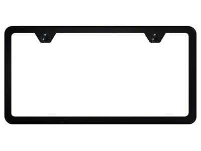 2-Hole Slimline License Plate Frame; Black Powder-Coated Stainless (Universal; Some Adaptation May Be Required)