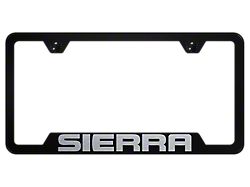 Sierra Laser Etched Cut-Out License Plate Frame; Black (Universal; Some Adaptation May Be Required)