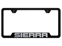 Sierra Laser Etched Cut-Out License Plate Frame; Black (Universal; Some Adaptation May Be Required)