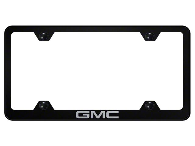 GMC Laser Etched Wide Body License Plate Frame (Universal; Some Adaptation May Be Required)