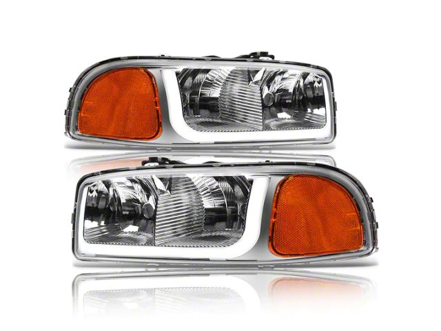LM Series Headlights; Chrome Housing; Clear Lens (99-06 Sierra 1500)