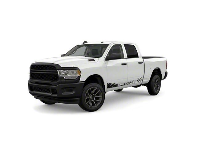 Lower Mud Splash Side Graphics; Matte Black (07-24 Sierra 1500)