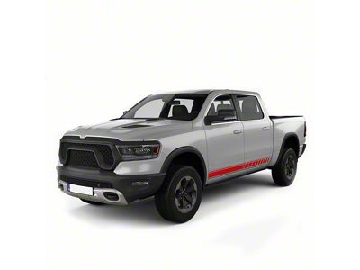 Lower Side Side Stripes; Red (07-24 Sierra 1500)