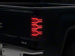AlphaRex LUXX-Series LED Tail Lights; Alpha Black Housing; Smoked Lens (14-18 Sierra 1500 w/ Factory Halogen Tail Lights)