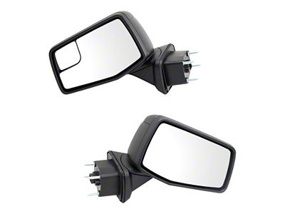 Manual Folding Mirrors with Spotter Glass; Textured Black (19-24 Sierra 1500)