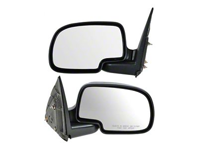 Manual Mirrors; Gloss Black (99-06 Sierra 1500)