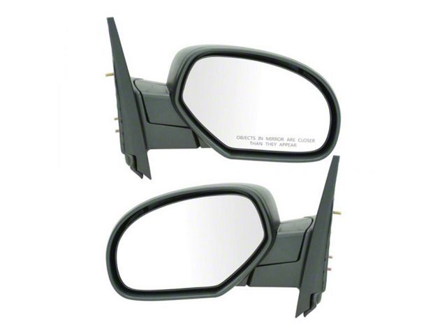 Manual Mirrors; Textured Black (07-13 Sierra 1500)