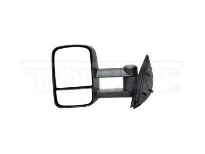 Manual Non-Heated Side Mirror; Driver Side; Black (07-11 Sierra 1500 w/ Towing Package)
