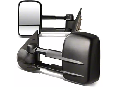 Manual Towing Mirrors; Black (07-12 Sierra 1500)