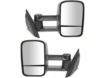 Manual Towing Mirrors; Textured Black (07-13 Sierra 1500)