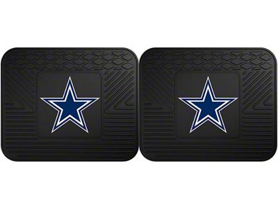 Molded Rear Floor Mats with Dallas Cowboys Logo (Universal; Some Adaptation May Be Required)