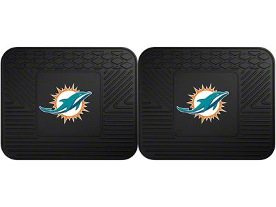 Molded Rear Floor Mats with Miami Dolphins Logo (Universal; Some Adaptation May Be Required)