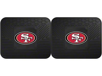 Molded Rear Floor Mats with San Francisco 49ers Logo (Universal; Some Adaptation May Be Required)