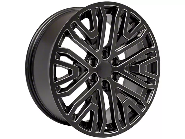 Next Gen Sierra Style Black Milled 6-Lug Wheel; 22x9; 28mm Offset (14-18 Sierra 1500)