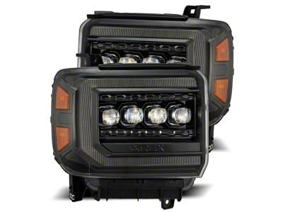 AlphaRex NOVA-Series LED Projector Headlights; Alpha Black Housing; Clear Lens (14-18 Sierra 1500)