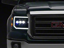 AlphaRex NOVA-Series LED Projector Headlights; Alpha Black Housing; Clear Lens (14-18 Sierra 1500)