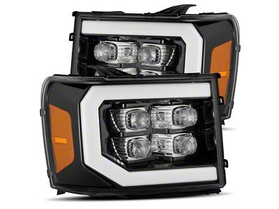 AlphaRex NOVA-Series LED Projector Headlights; Jet Black Housing; Clear Lens (07-13 Sierra 1500)