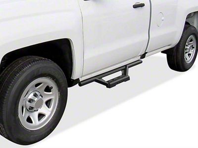 Octagon Tube Drop Style Nerf Side Step Bars; Black (07-18 Sierra 1500 Regular Cab)