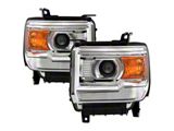 OE Style Headlights; Chrome Housing; Clear Lens (14-15 Sierra 1500 w/ Factory Halogen Headlights)