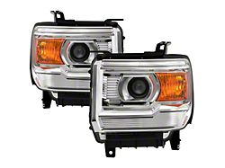 OE Style Headlights; Chrome Housing; Clear Lens (14-15 Sierra 1500 w/ Factory Halogen Headlights)