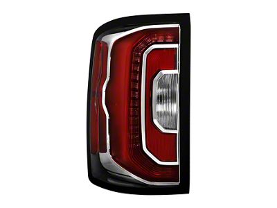 OE Style LED Tail Light; Black Housing; Red/Clear Lens; Driver Side (16-18 Sierra 1500 Denali w/ Factory Halogen Backup Light)