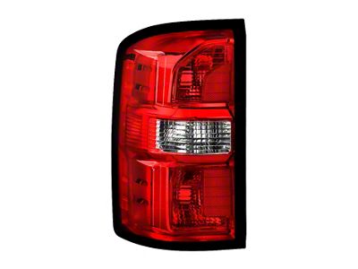 OE Style Tail Light; Chrome Housing; Red/Clear Lens; Driver Side (14-18 Sierra 1500 w/ Factory Halogen Tail Lights)